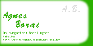 agnes borai business card